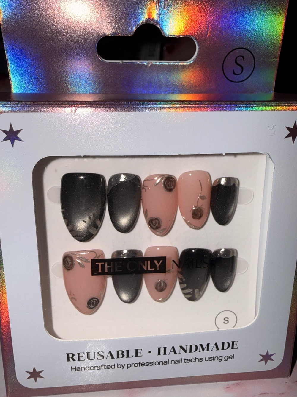 The Only Nails Black & Nude Cat Eye Press On Nails
